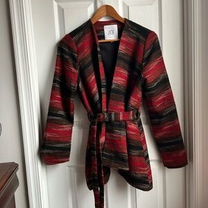 Bold Red & Black Striped Belted Jacket – Jack by BB Dakota size large